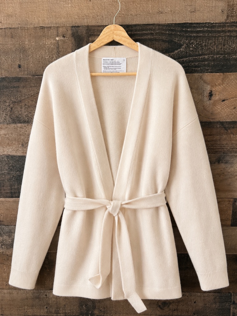 Ministry Of Supply Atlas Merino Cardigan M Nwt Cream Belted Australian Wool